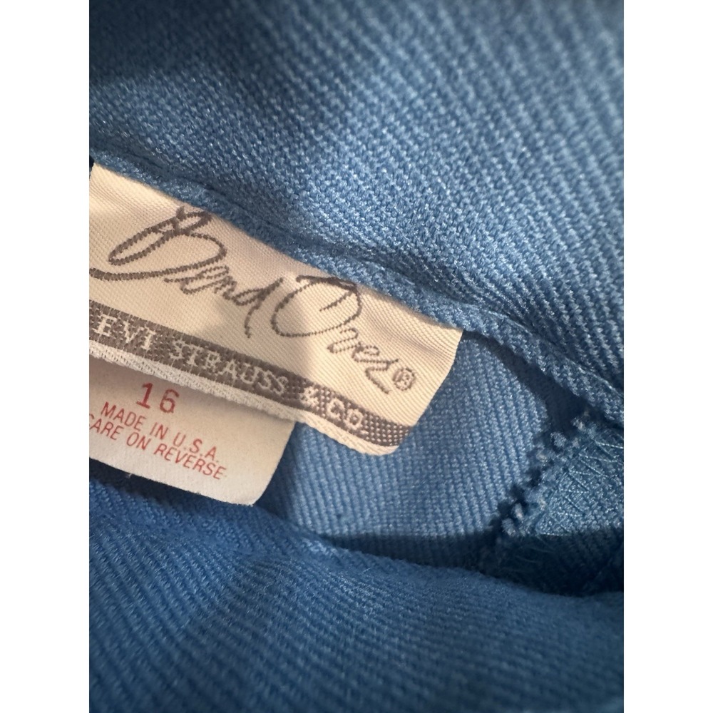 Levis Bend Over Pants Trousers Large 16 Blue 70s 80s High Rise 30 Waist Retro - Picture 4 of 6